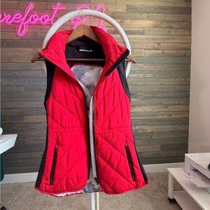 Athleta Black and Red Quilted Vest